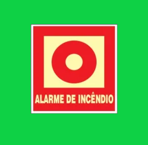 Placa de Sinalização E2 alarme de incêndio 20 x 20 REF - 1121