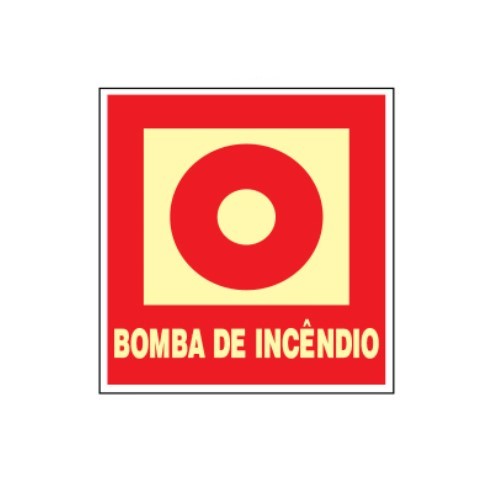 Placa de Sinalização E3 Bomba de Incêndio REF - 1122