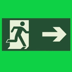 Placa de sinalização s1 Rota de Fuga Saída