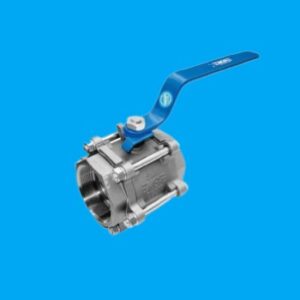 Válvula esfera tripartida 1000 PP WCB haste 304 BSP  1.1/2 REF - 1767