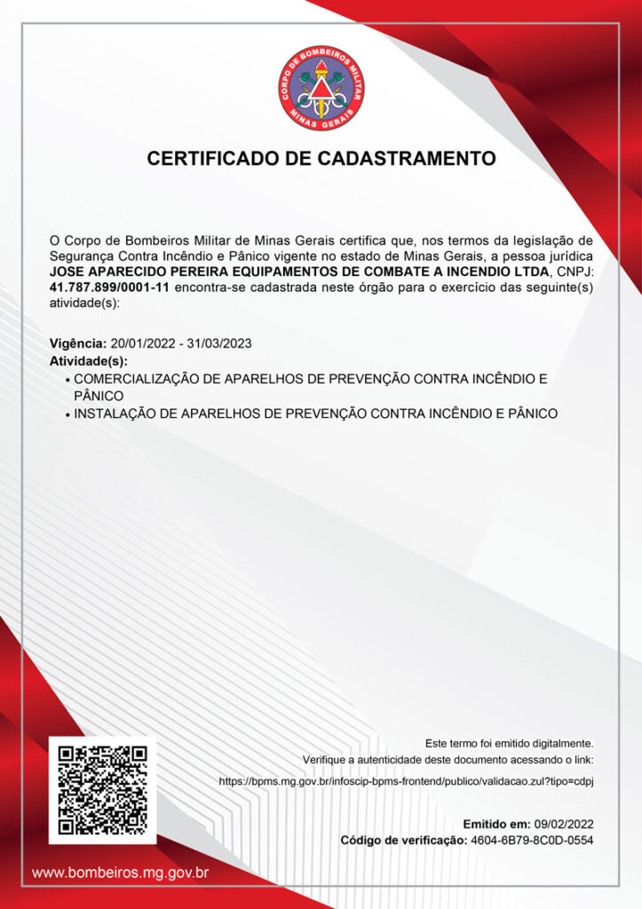 certificado de bombeiro da triamom
