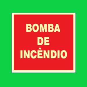 Placa de sinalização bomba de incêndio 20 x 20 REF - 1122