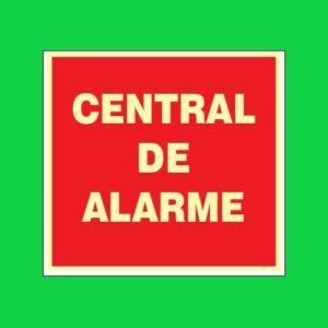 Placa de sinalização central de alarme 20 x 20 REF - 1691