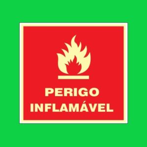 Placa de sinalização PI perigo inflamavel 20 x 20  REF - 1682