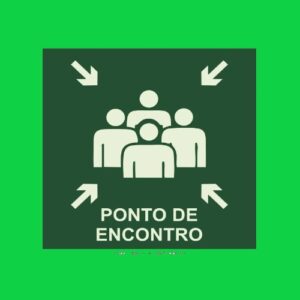 Placa de sinalização ponto de encontro 20 x 20  REF - 1650
