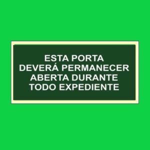 Placa de sinalização M7 porta aberta 30 x 15 REF - 1137